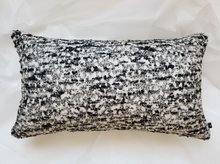 Load image into Gallery viewer, Beautiful and luxurious textured 60% wool pillow cover.  This cover is a blend of black and white woven material that pairs soft and cozy with sophistication. 14 x 24 inches.
